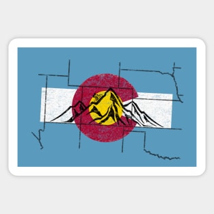 Bike Colorado Rockies Mountain Biking MTB State Flag Map Sticker